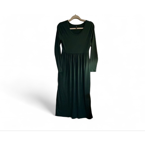 NEW Green Long Sleeve Empire Waist Maxi Dress - Picture 4 of 6